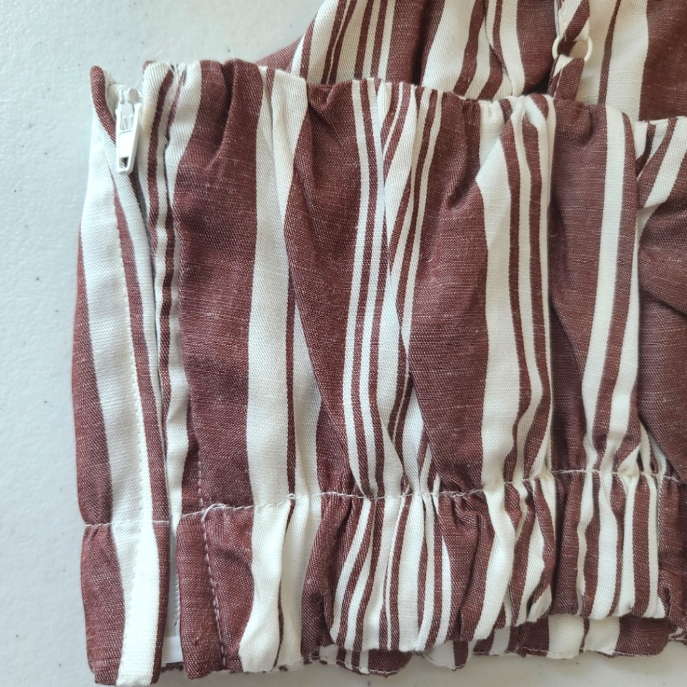 H&M x LemLem Striped Crop Linen Beachy Coastal Crop Top - Picture 9 of 9